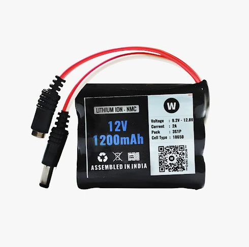 Wattnine 12V 1200mAh Lithium ion NMC Battery