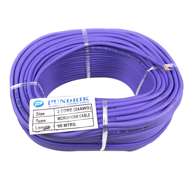 24 AWG High Grade Microphone Cable 2 Core + Copper Braid Shielding for Low Noise (90 meter) - MirageGrove