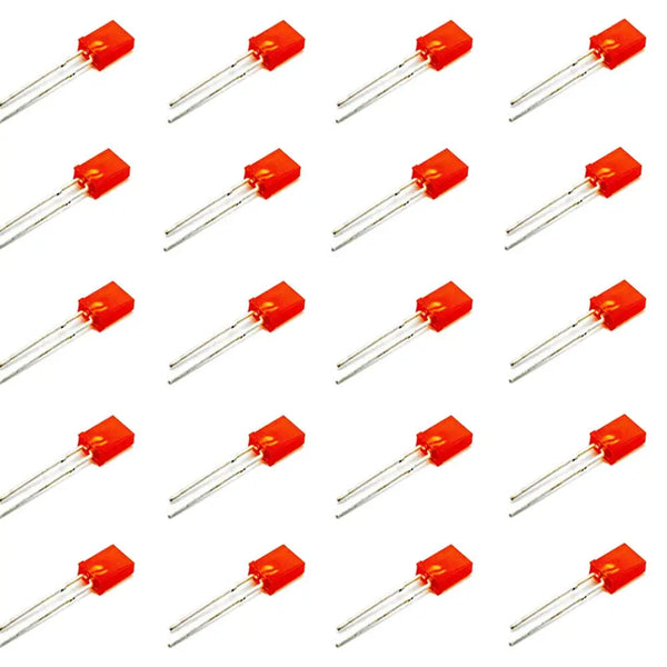 5mm Rectangular Flat Top LED Red Miragegrove