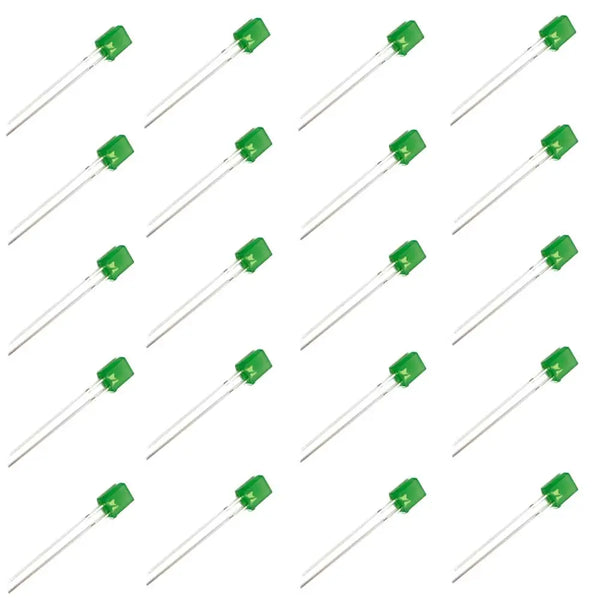 5mm Rectangular Flat Top LED (Green) Miragegrove