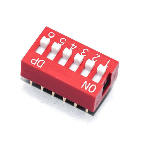 6 Way DIP Switch SPST - 2.54mm Pitch Miragegrove