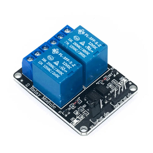 2 Channel 12V Relay Module with Optocoupler Miragegrove