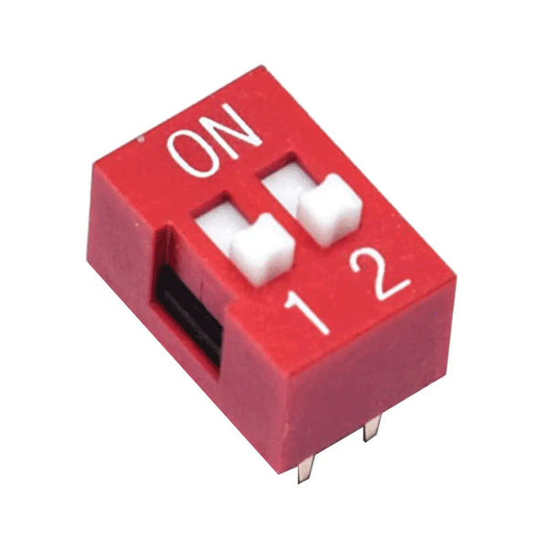 2 Way DIP Switch SPST - 2.54mm Pitch Miragegrove