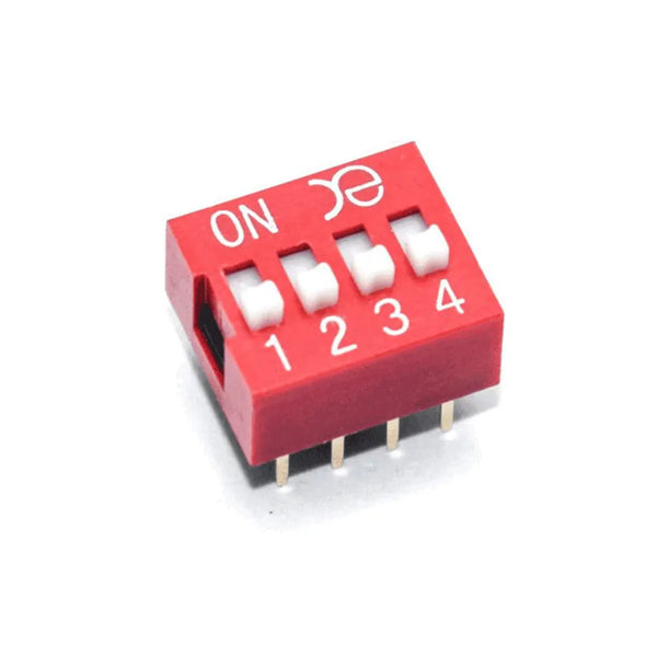 4 Way DIP Switch SPST - 2.54mm Pitch Miragegrove