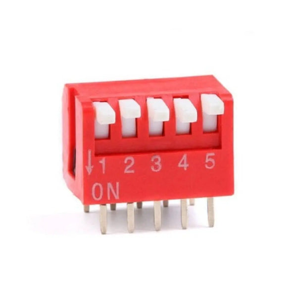 5 Way DIP SPST Switch Right Angle (Piano Type) Miragegrove