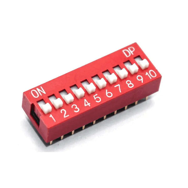 10 Way DIP Switch SPST - 2.54mm Pitch Miragegrove