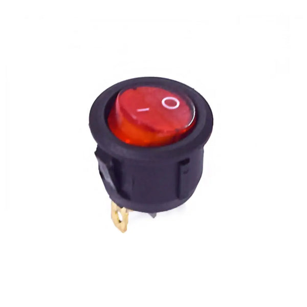 6A 250V AC SPST ON-OFF Round Rocker Switch with Red Light - MirageGrove