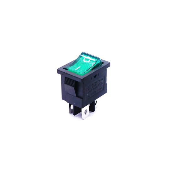 6A 250V DPST ON-OFF Rocker Switch with Green Light Miragegrove