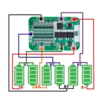 6S 12A Lithium-ion Battery 18650 BMS Protection Board