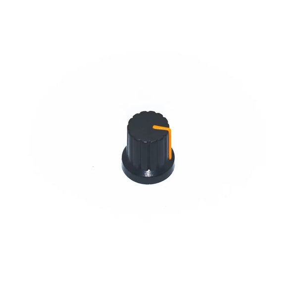 Black & Orange Plastic Knob for 6mm Knurled Shaft Potentiometer Miragegrove