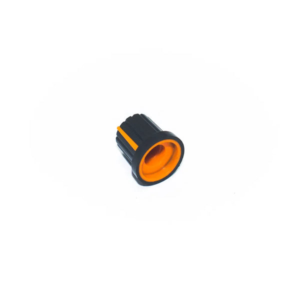 Black & Orange Plastic Knob for 6mm Knurled Shaft Potentiometer Miragegrove