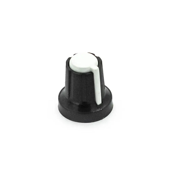 Black & White Plastic Knob for 6mm Knurled Shaft Potentiometer Miragegrove