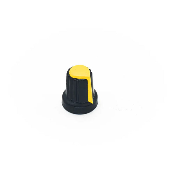 Black & Yellow Plastic Knob for 4mm D-Shaft Potentiometer Miragegrove