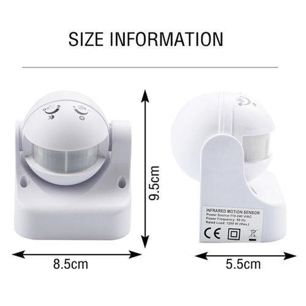 220-240V AC Wall Mounted 180Â° PIR Infrared Motion Sensor Detector