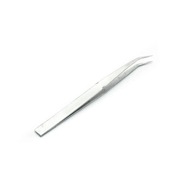 Curved Tip Precision Tweezer (Silver) Miragegrove