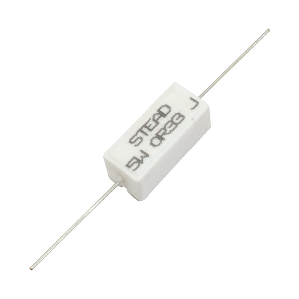 Stead 0.33 Ohm 5W 0R33 Wire Wound Ceramic Resistor - MirageGrove