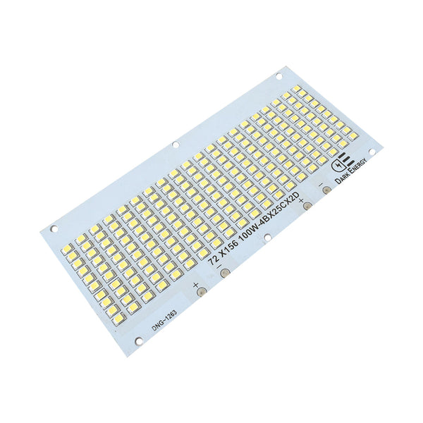 100W White 72mm x 156mm Metal Core LED PCB