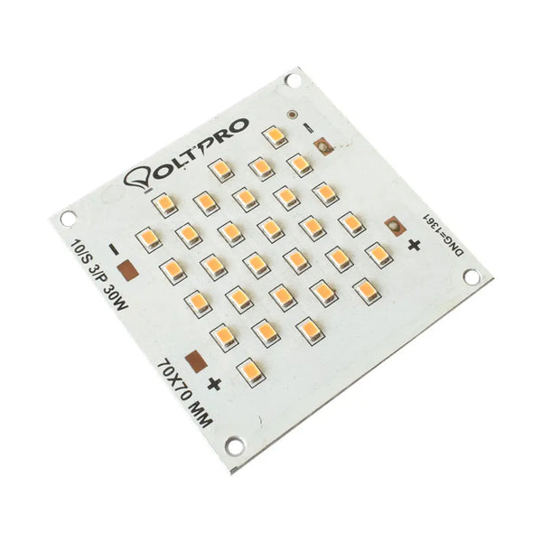 30W Warm White 70mm x 70mm Metal Core LED PCB Miragegrove