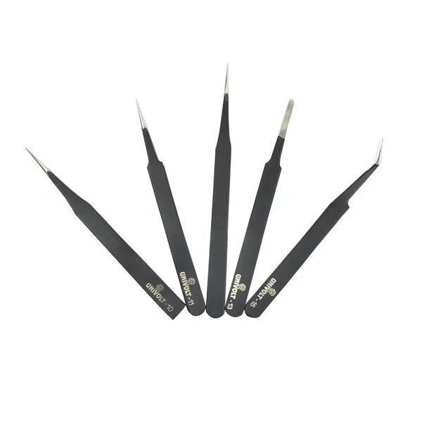 UNIVOLT Stainless Steel Tweezer Set of 5 Pcs Miragegrove