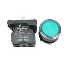 XB5AW33M1N 230V Illuminated Green Push Button with Screw Clamp Miragegrove