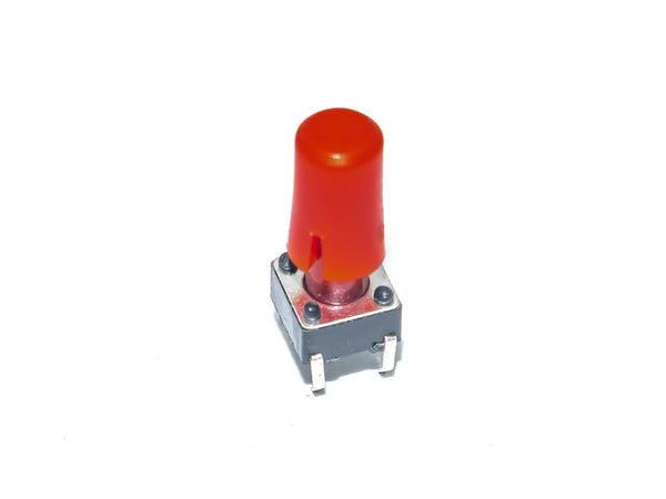 Red Cylindrical Cap for 10xx Tactile Push Button Miragegrove