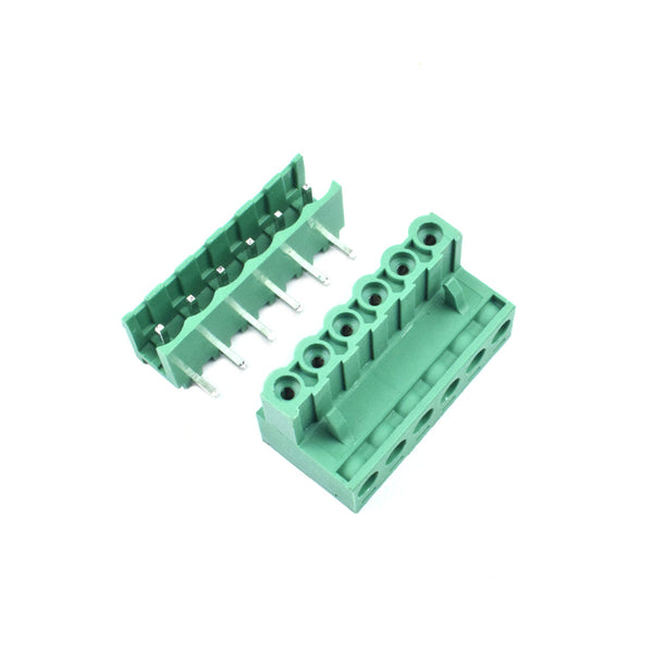 6 Pin Male and Female Pluggable Terminal Connector Right Angle Pitch 5.08mm