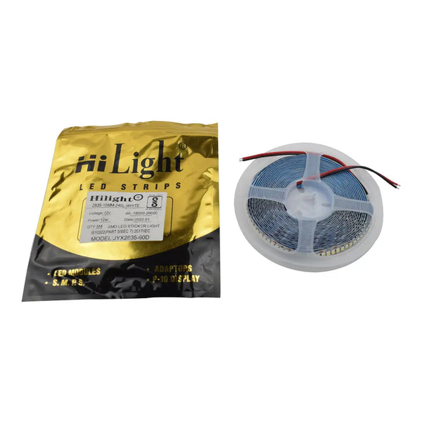 HiLight 12V 12W White 5 Meter LED Strip in 2835 Package Miragegrove