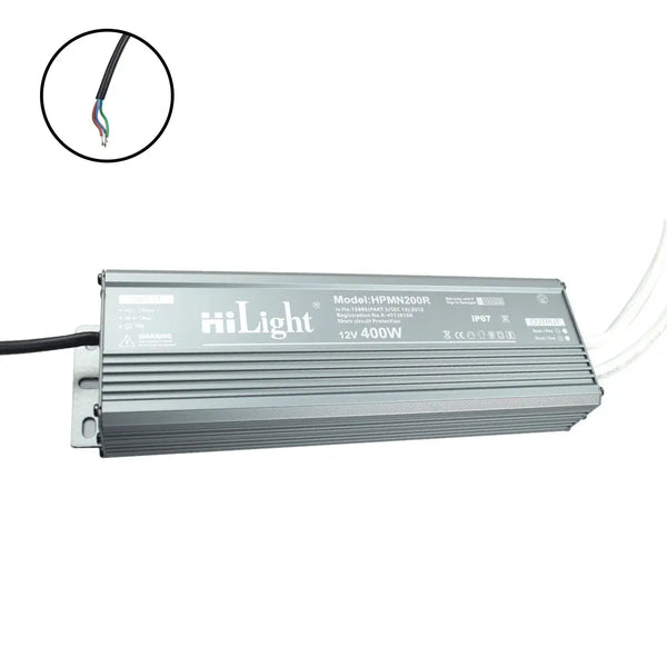 Hilight 12V 400W Led Driver IP67 Water Proof Power Supply Miragegrove