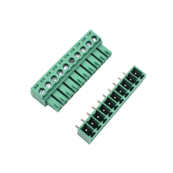 10 Pin Male and Female Pluggable Terminal Connector Right Angle Pitch 3.81mm