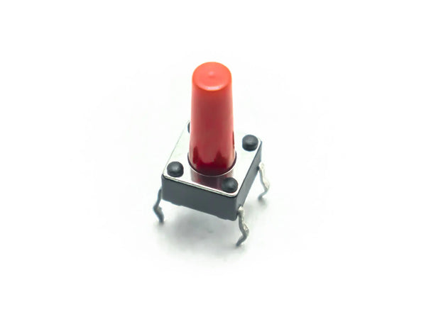 6x6x13mm Tactile Push Button Switch (Red) Miragegrove