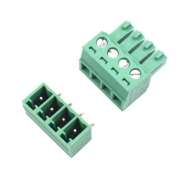 4 Pin Male and Female Pluggable Terminal Connector Right Angle Pitch 3.81mm