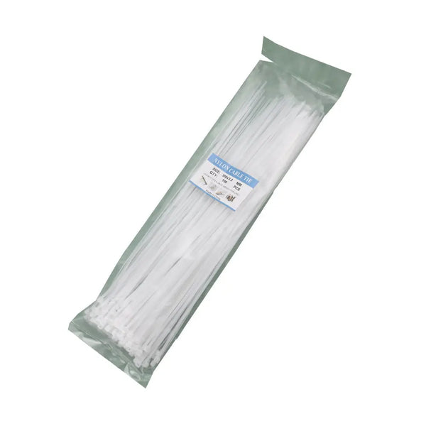 300 x 3.2mm White Nylon Zip Tie Miragegrove