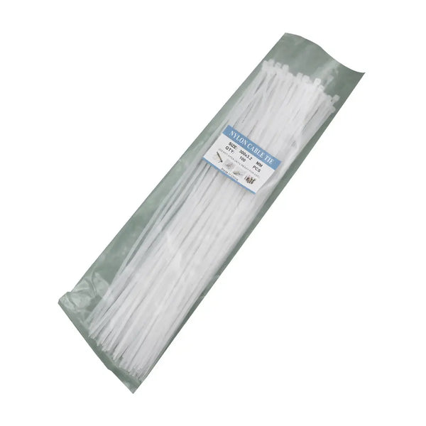 300 x 3.2 mm White Nylon Zip Tie Miragegrove