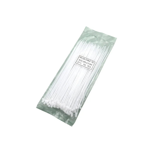 200 x 2.5 mm White Nylon Zip Tie Miragegrove