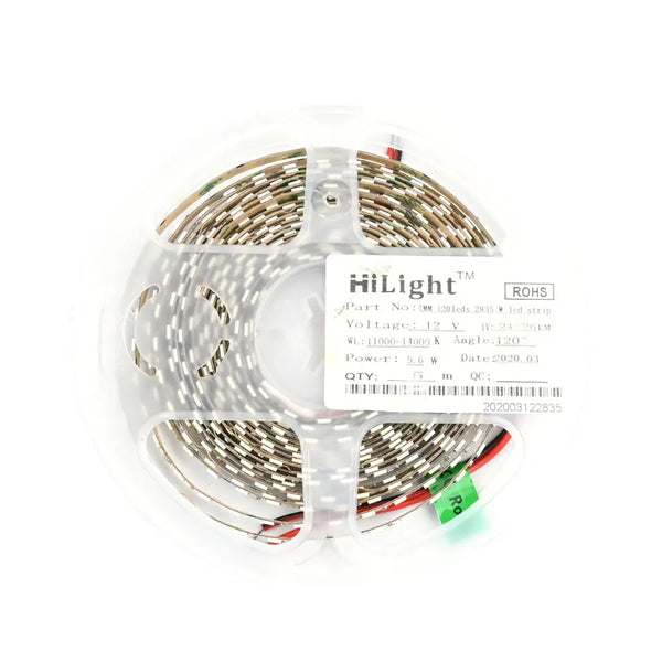 HiLight 12V 9.6W White 5 Meter LED Strip in 2835 Package Miragegrove