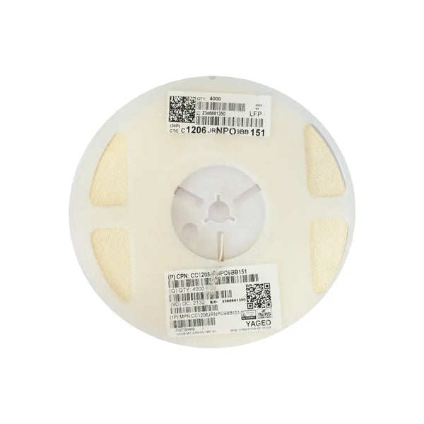 YAGEO 150pf 0.15nf 50V 1206 SMD Capacitor (Pack of 4000) Miragegrove