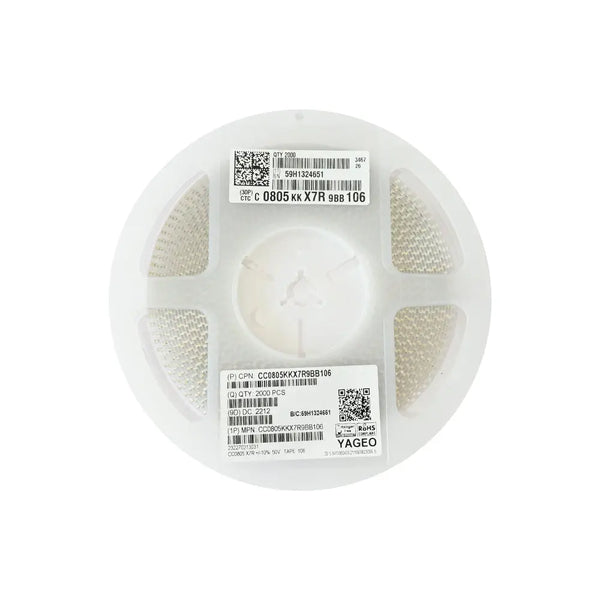 YAGEO 10uf 50V 0805 SMD Capacitor (Pack of 2000) Miragegrove