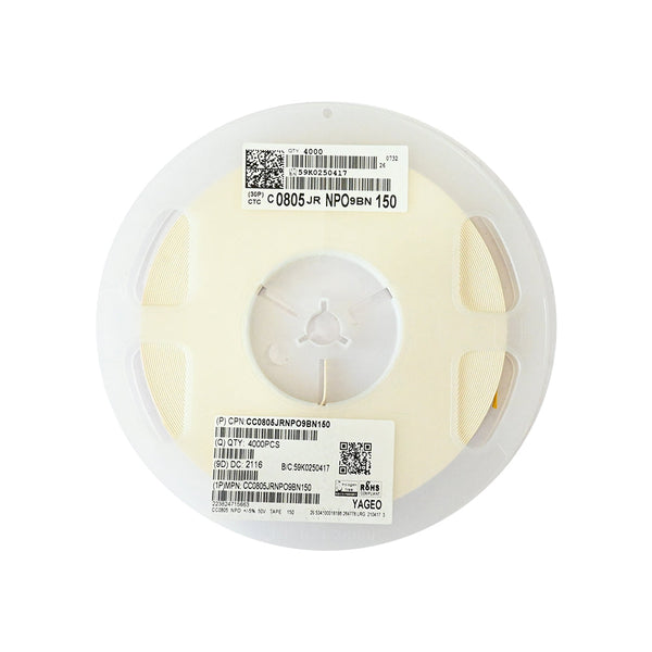 YAGEO 15pf 50V 0805 SMD Capacitor (Pack of 4000) - MirageGrove