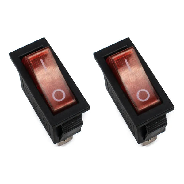 KCD3 15A 250V SPST Rocker Switch with Indicator (Red) with Copper Contacts Miragegrove