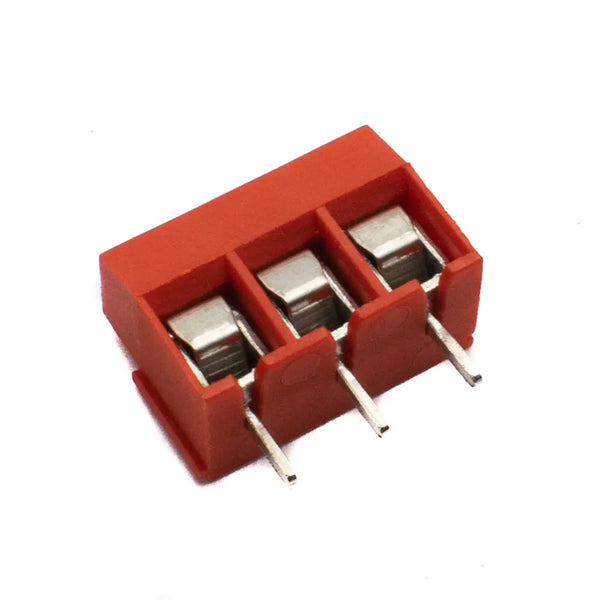 3 Pin Screw Type PCB Terminal Block - 5mm Pitch RED Miragegrove