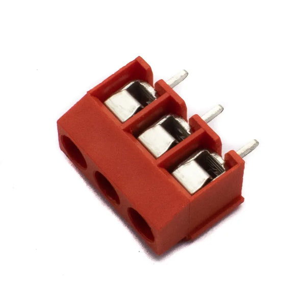 3 Pin Screw Type PCB Terminal Block - 5mm Pitch RED Miragegrove