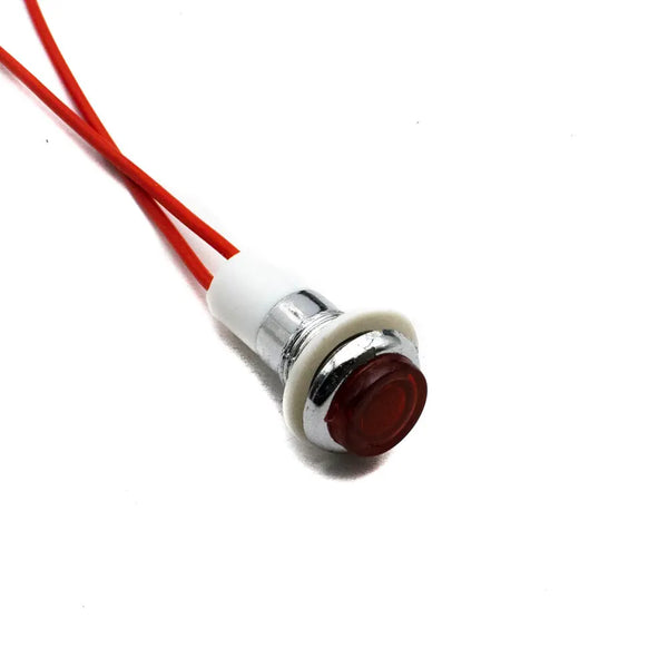 12mm AC Red Indicator Light with Wire Miragegrove