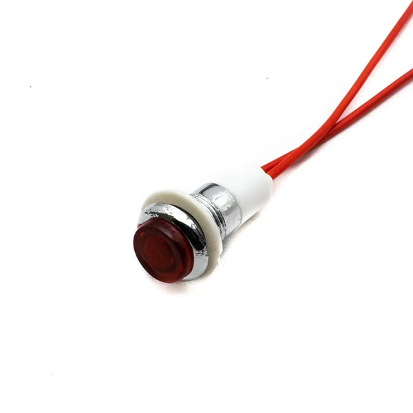 12mm AC Red Indicator Light with Wire Miragegrove