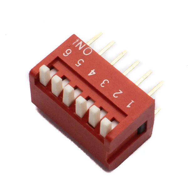 6 Way DIP SPST Switch Right Angle (Piano Type) Miragegrove