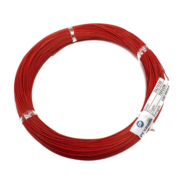 24 AWG Multi-Strand Teflon Wire 24/7/32 (Red) 100 Meter - MirageGrove