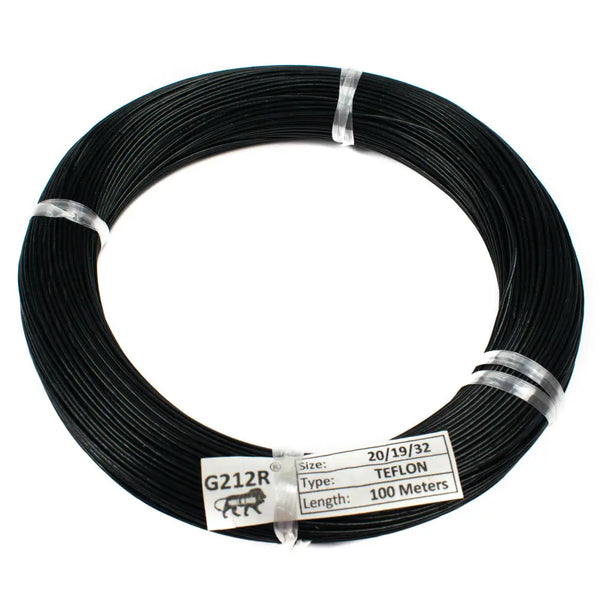 20 AWG Multi-Strand Teflon Wire 20/19/32 (Black) 5 Meter Miragegrove