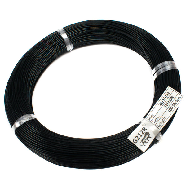 20 AWG Multi-Strand Teflon Wire 20/19/32 (Black) 100 Meter - MirageGrove