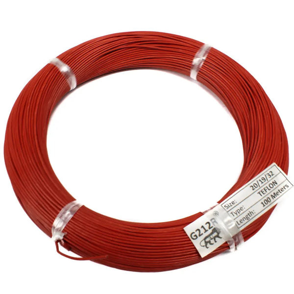 20 AWG Multi-Strand Teflon Wire 20/19/32 (Red) 1 Meter Miragegrove