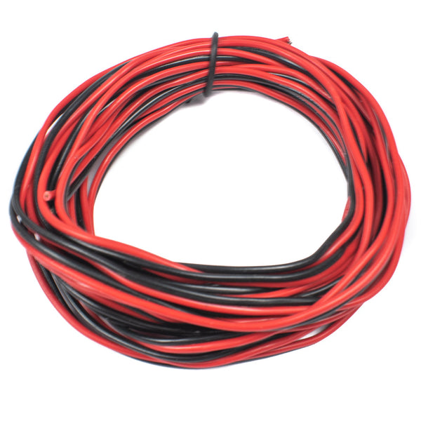 24 AWG Multi Strand 2 Wire Ribbon Cable 5 Meter (Red & Black) 14/0.143mm - MirageGrove