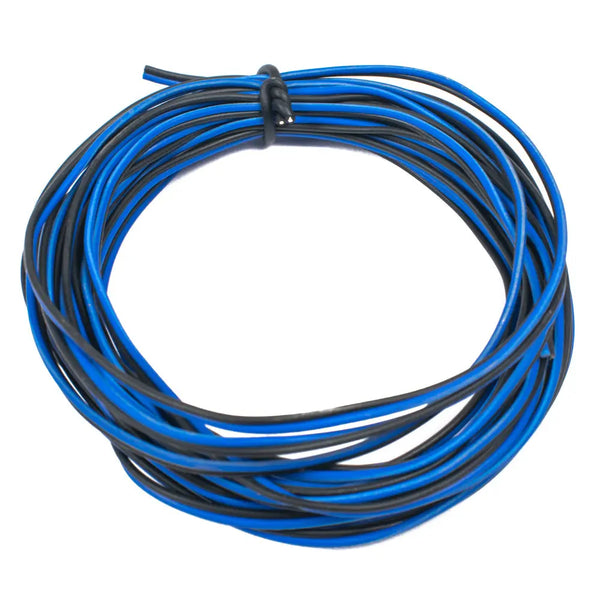 25 AWG Multi Strand 2 Wire Ribbon Cable 5 Meter (Blue & Black) 7/0.153 Miragegrove